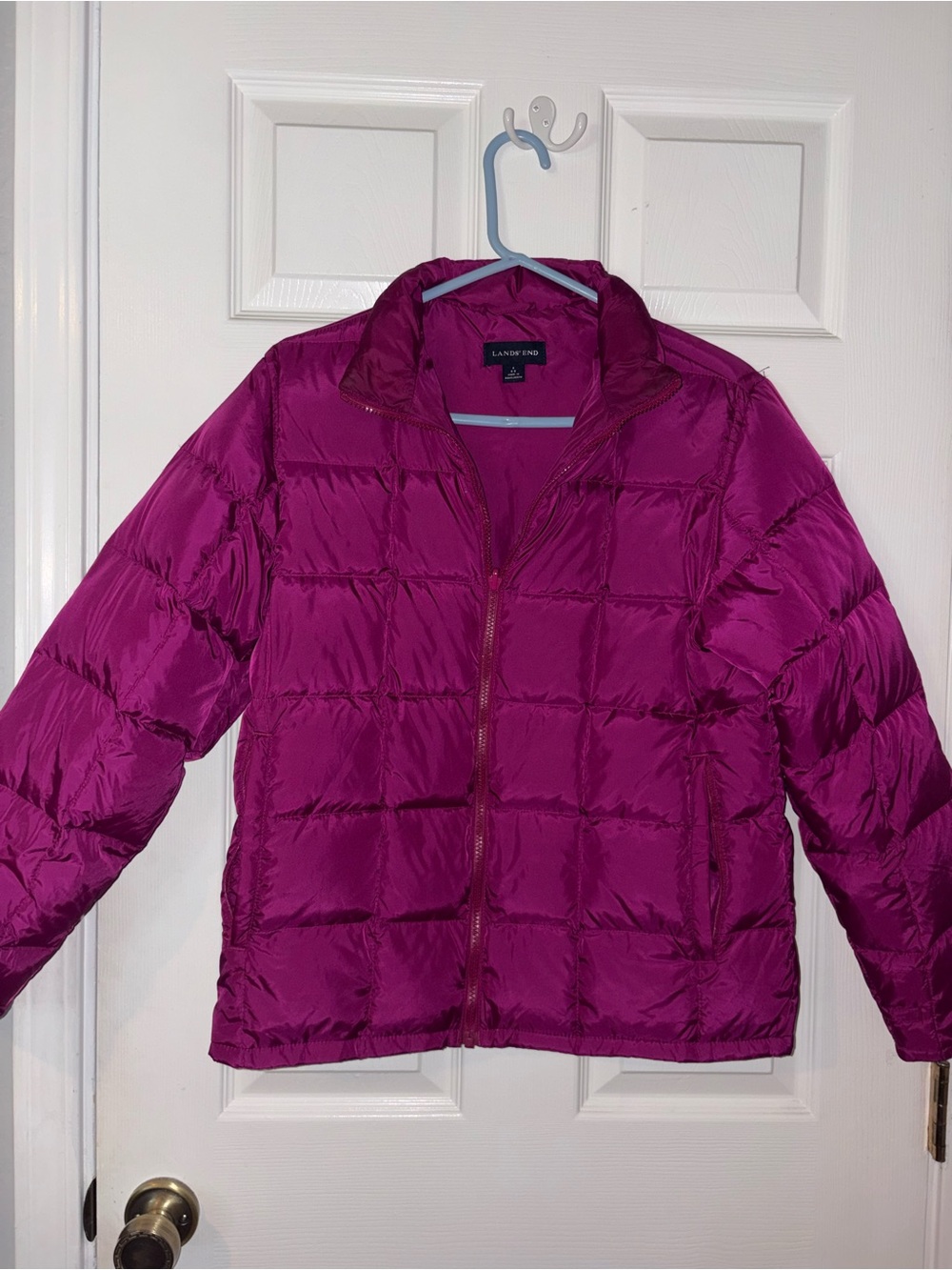 Lands' End Women's Quilted Packable Puffer Jacket - Fuchsia